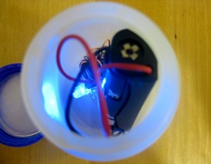 Joule thief inside a plastic jar