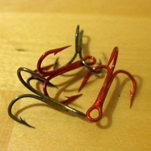 Various treble hooks